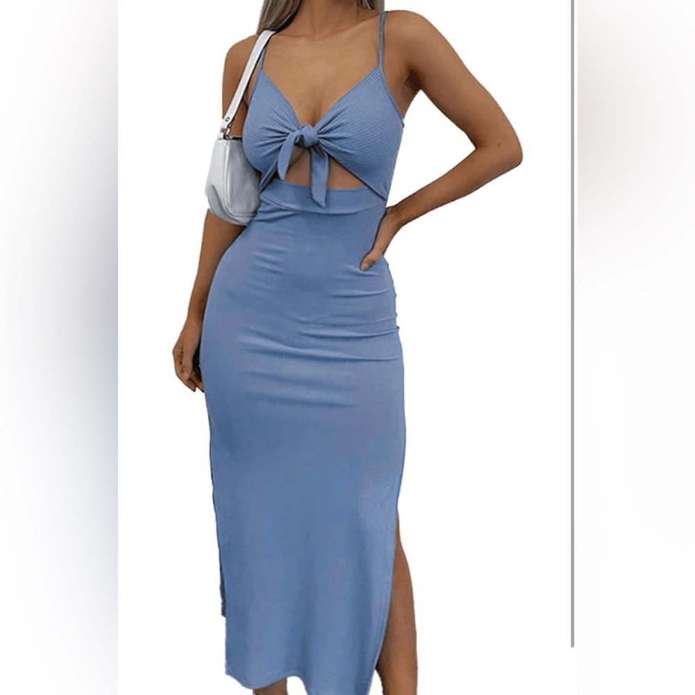 Summer Blue Sleeveless Dress